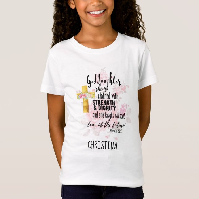 Camiseta Proverbio personalizado de regalo de hija menor de (Anverso)
