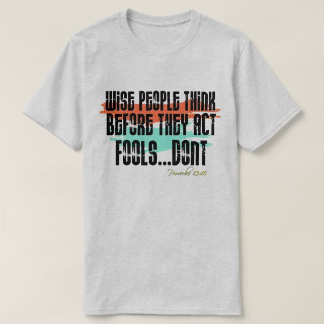 Camiseta Proverbios 13 Cristianos de la Escritura de Sabidu (Diseño del anverso)