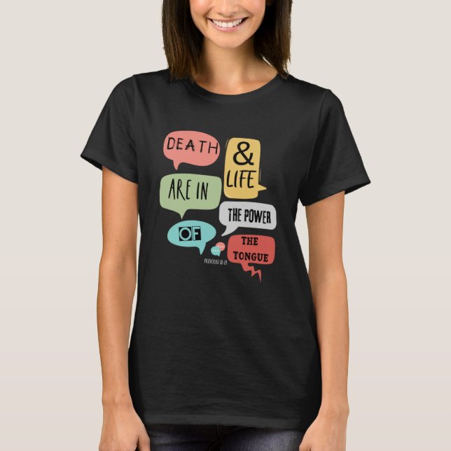 Camiseta Proverbios 1821 Muerte El Poder De Vida De La Bibl (Anverso)