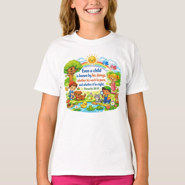 Camiseta Proverbios 20:11 (Anverso)