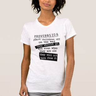 Camiseta proverbios 22:6 cita de la biblia entrena a un niñ
