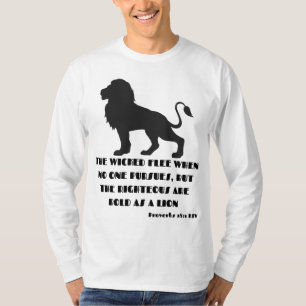 Camiseta Proverbios 28:1 Biblia Verse Cita a los hombres Ma