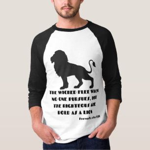 Camiseta Proverbios 28:1 Biblia Verse Cita KJV 3/4 masculin