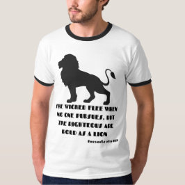 Camiseta Proverbios 28:1 Biblia Verse Cita KJV Mens Ringer