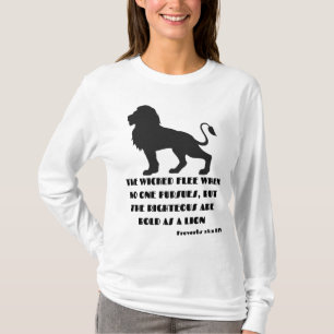 Camiseta Proverbios 28:1 Biblia Verse Cita KJV Mujeres