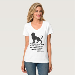 Camiseta Proverbios 28:1 Biblia Verse Cita KJV Mujeres V-Cu