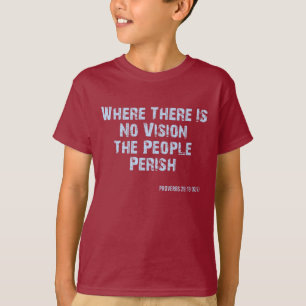 Camiseta Proverbios 29:18 Biblia versus KJV cita a chico