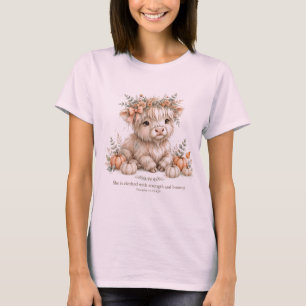 Camiseta Proverbios 3125 KJV Otoño Chica Esponjosa Vaca Boh
