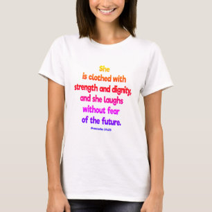 Camiseta Proverbios 31:25 (Sin Miedo)