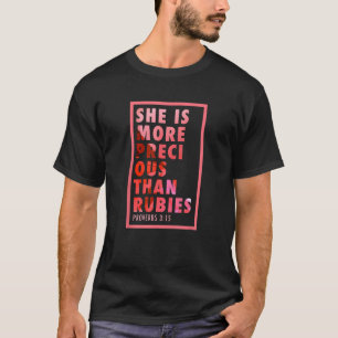 Camiseta Proverbios 3 15 Madre de la Biblia Inspiradora