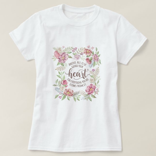 Camiseta Proverbios 4:23 - Protege tu corazón (Diseño del anverso)