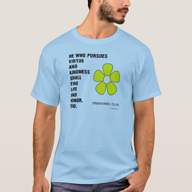 Camiseta Proverbios de amabilidad 21:21 Negro (Anverso)