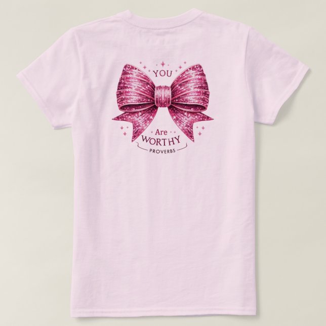 Camiseta Proverbios de camisas rosas blandas de color rosa  (Reverso del diseño)