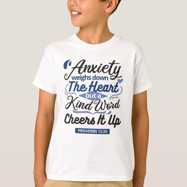 Camiseta Proverbs 12:25 Bible Verse – Kind Word Art (Anverso)
