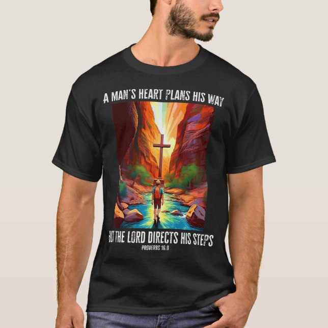 Camiseta Proverbs 169 Bible Verse Hiking The Narrows Christ (Anverso)