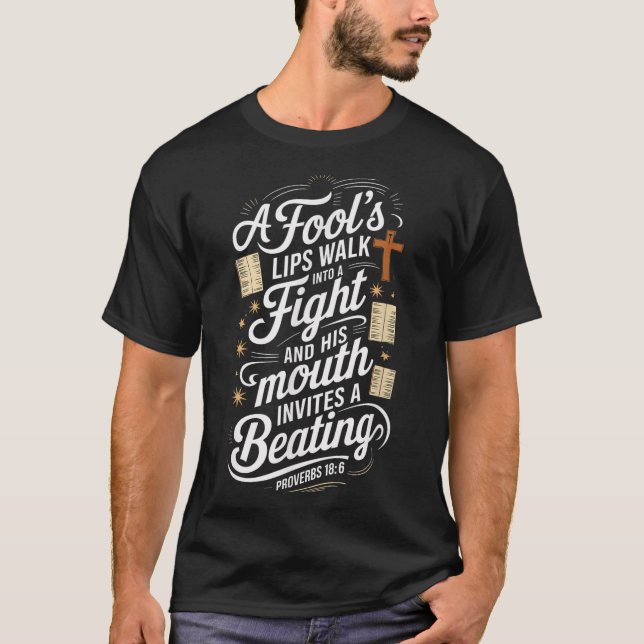 Camiseta Proverbs 18 6 _ Bible Verse  (Anverso)