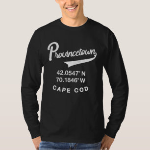 Camiseta Provincetown Cape Cod Coordenadas Retro
