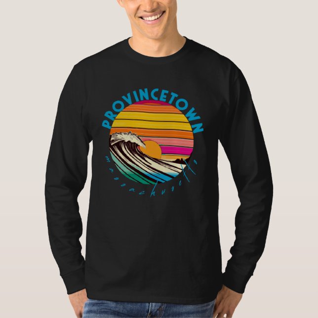 Camiseta Provincetown Retro 1980s Style Massachusetts Beach (Anverso)