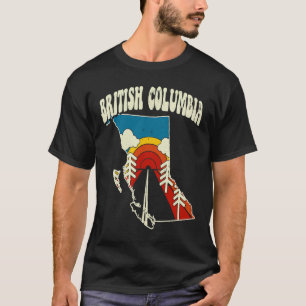 Camiseta Provincia Vintage de Columbia Británica Rainbow Ca