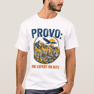Camiseta Provo Utah Montañas Silueta Con Águila Calva
