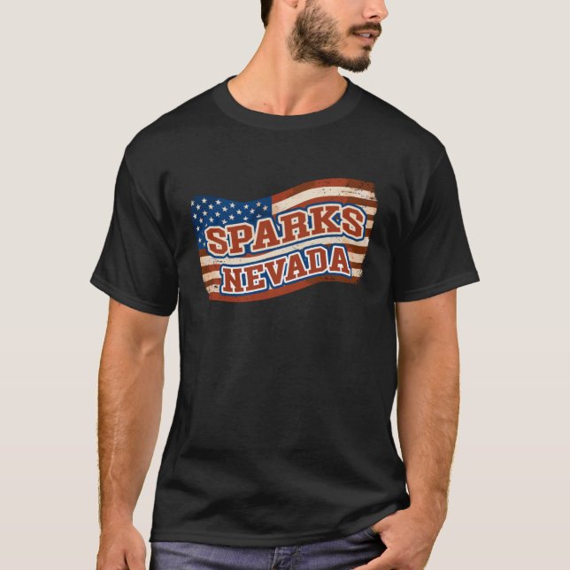 Camiseta Provoca bandera norteamericana de Ciudad Nevada (Anverso)