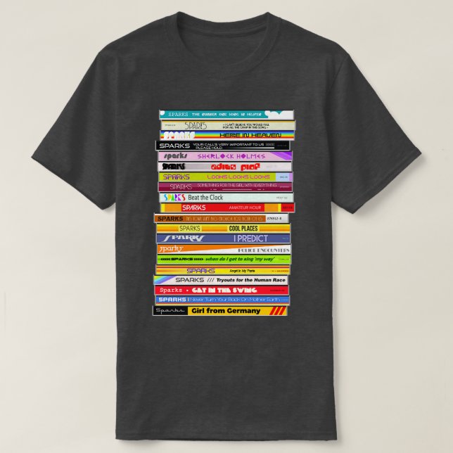 Camiseta Provoca La Pila De CD De Singles Retro (Diseño del anverso)