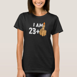 Camiseta Provocativo de 23+1 Dedo Medio 24 cumpleaños