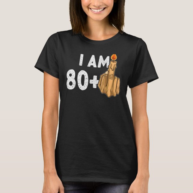 Camiseta Provocativo de 80+1 Dedo Medio 81 cumpleaños (Anverso)