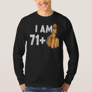 Camiseta Provocativo del 71+1 Dedo Medio 72 cumpleaños