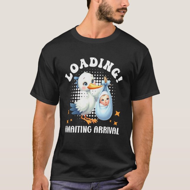 Camiseta Próxima mamá CARGANDO ESPERANDO LLEGADA Embarazada (Anverso)