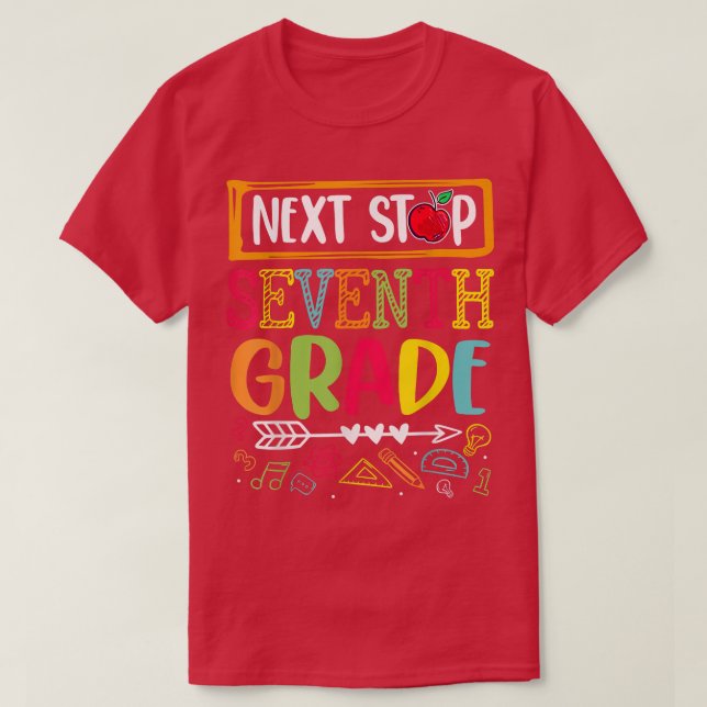 Camiseta Próxima Parada Séptimo Grado De Vuelta Al Profesor (Diseño del anverso)
