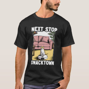 Camiseta Próxima Parada Snacktown Gato En Aspiradora Robot 
