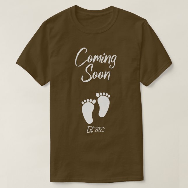 Camiseta Próximamente Invitación de embarazo Est bebé (Diseño del anverso)