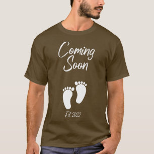 Camiseta Próximamente Invitación de embarazo Est bebé