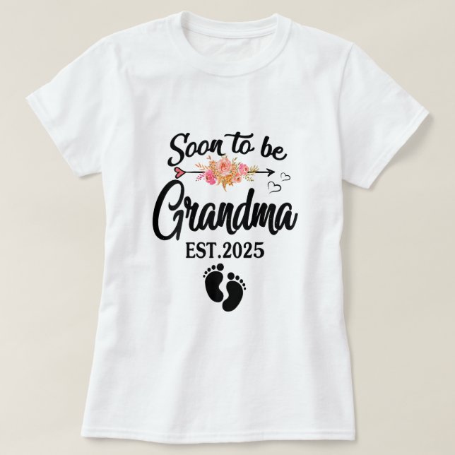 Camiseta Próximamente la abuela 2025 ascendida a la abuela  (Diseño del anverso)