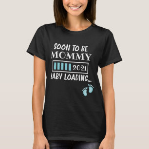 Camiseta Próximamente Mamá 2021 Carga De Bebé