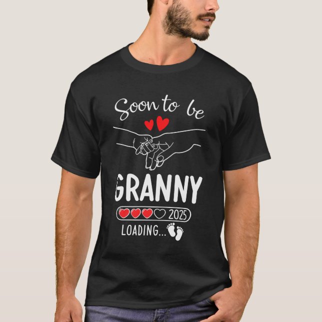 Camiseta Próximamente Ser Abuela 2025 Cargando Anuncio De E (Anverso)