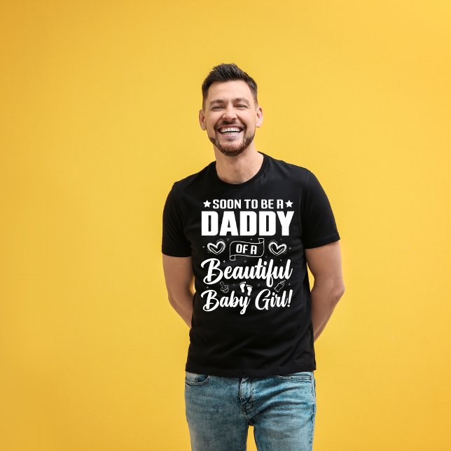 Camiseta Próximamente un papi de una bella bebé (Vintage Soon-to-Be Daddy of a Beautiful Baby Girl T-Shirt | Funny New Dad Gift)