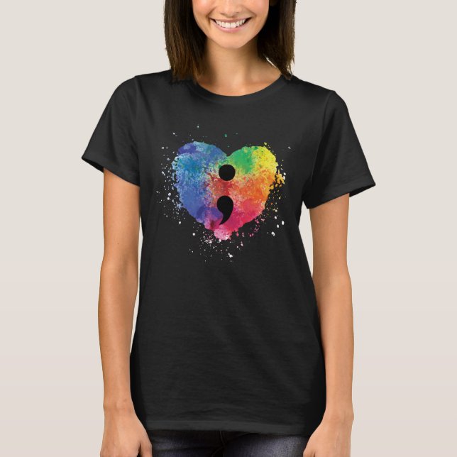 Camiseta Proyecto Semicolón Concienciación sobre Salud Ment (Anverso)
