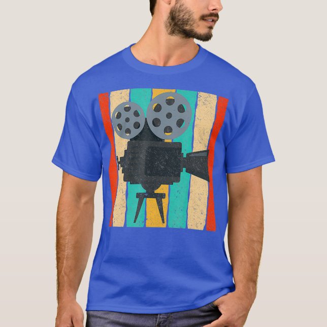 Camiseta Proyector de películas retro de cámara de cine vin (Anverso)
