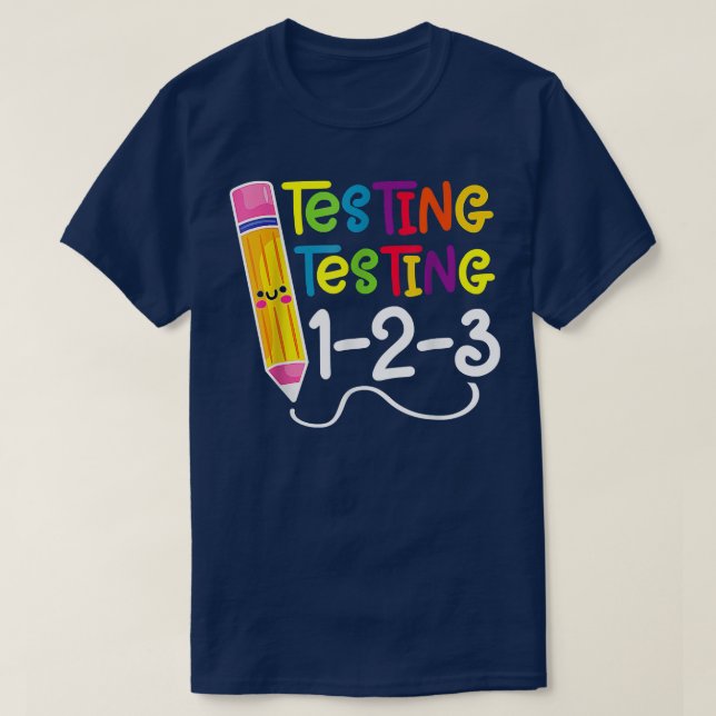 Camiseta Prueba 123 Gracioso Día de Prueba Regalo de profes (Diseño del anverso)