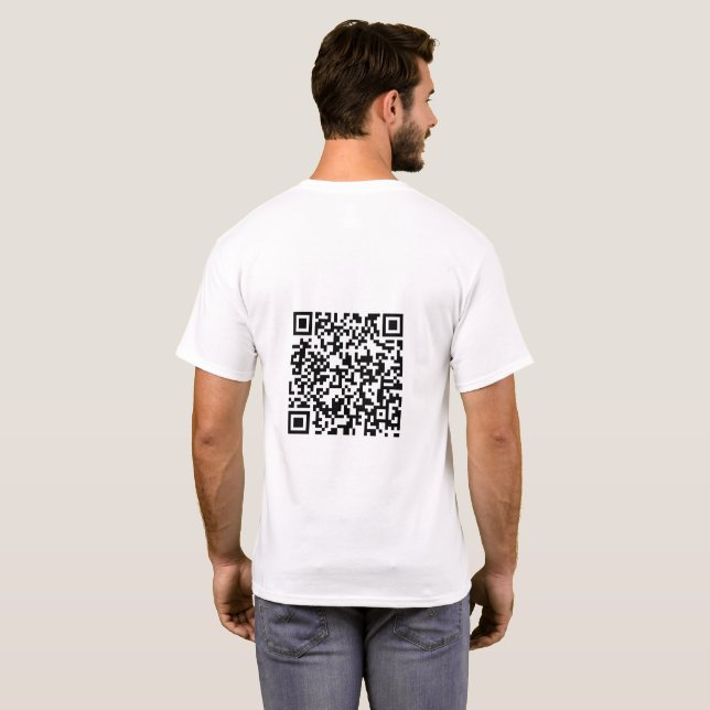 Camiseta Prueba básica de código QR escaneable para hombres (Reverso completo)