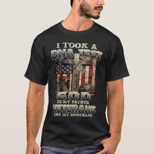 Camiseta Prueba de ADN Dios es mi padre veterano son mis he