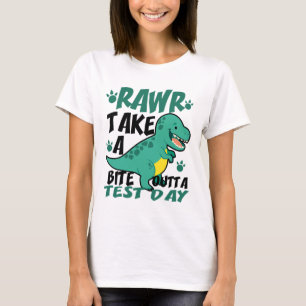 Camiseta Prueba de examen de dinosaurio para estudiantes de