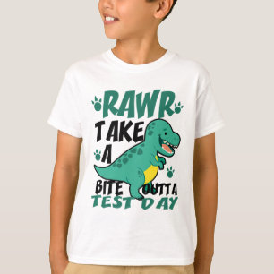Camiseta Prueba de examen de dinosaurio para estudiantes de