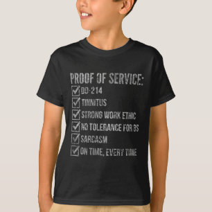 Camiseta Prueba de servicio dd-214 tinnitus fuerte trabajoP