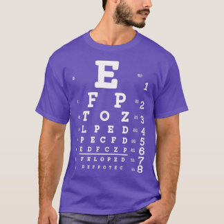 Camiseta Prueba de visión óptica de gráfico de Snellen