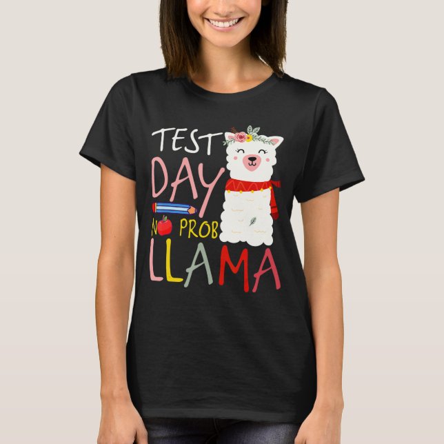 Camiseta Prueba Día de Prueba Sin Prob Llama Profesor Profe (Anverso)