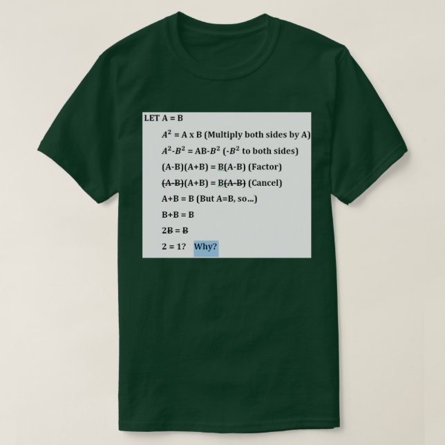 Camiseta Prueba Falsa De Matemáticas De (Diseño del anverso)