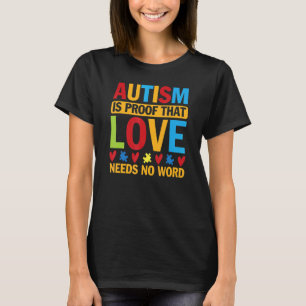 Camiseta Pruebas de Autismo Que el Amor No Necesita Palabra